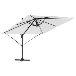 Parasol cantilever rectangulaire 286 x 284 x 265 cm ambiance contemporaine inclin&eacute; rotatif en alumi