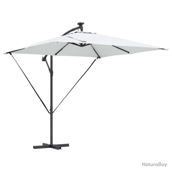 Parasol d�port� moderne inclinable ext�rieur 249 x 249 x 250 cm en acier couleur sable 02_0058771