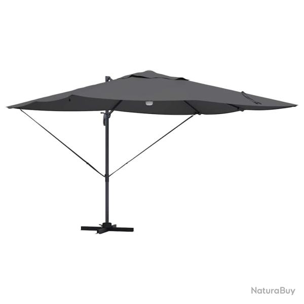 Parasol d�port� design moderne inclinable 351 x 250 x 253 cm en polyester anthracite 02_0058733