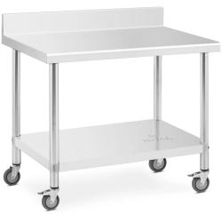 Table de travail en inox premium 70 x 100 cm 155 kg dosseret acier inoxydable argent&eacute; 14_0010024