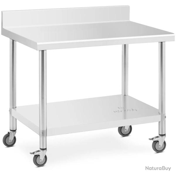 Table de travail en inox premium 70 x 100 cm 155 kg dosseret acier inoxydable argent� 14_0010024