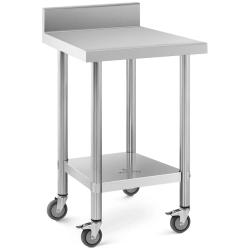 Table de travail inox premium 60 x 60 cm 120 kg dosseret acier inoxydable argent&eacute; 14_0010027
