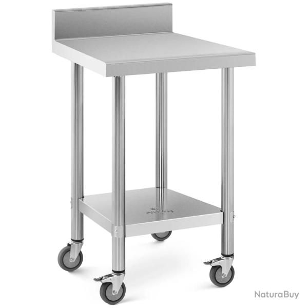 Table de travail inox premium 60 x 60 cm 120 kg dosseret acier inoxydable argent� 14_0010027