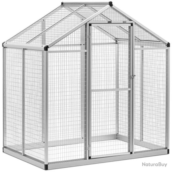 Voli�re ext�rieure 122 x 178 x 195 cm aluminium aluminium fer argent� 14_0010232