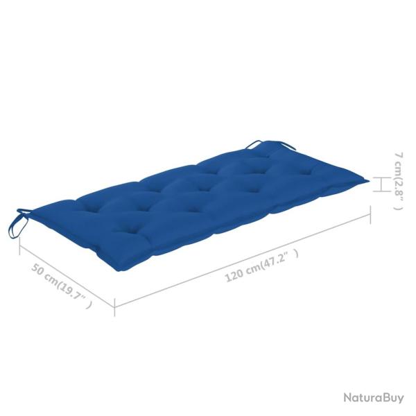 Banc de jardin meuble de patio d'ext�rieur terrasse avec coussin 120 cm bois d'acacia massif 02_001
