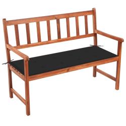 Banc de jardin meuble de patio d'ext&eacute;rieur terrasse avec coussin 120 cm bois d'acacia massif 02_001