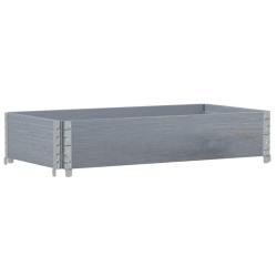 Jardini&egrave;re bac lit sur&eacute;lev&eacute; plantes fleurs terrasse jardin 100 x 50 cm bois massif de pin gris 02_0