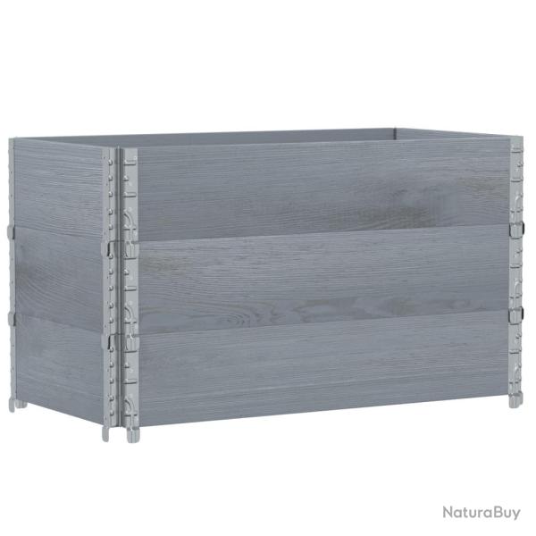 Jardini�re bac lit sur�lev� plantes fleurs terrasse jardin 100 x 50 cm bois massif de pin gris 02_0