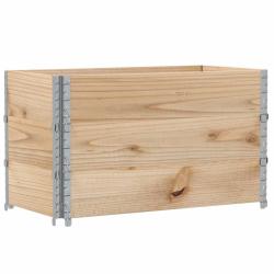 Jardini&egrave;re bac lit sur&eacute;lev&eacute; plantes fleurs terrasse jardin 100 x 50 cm bois de pin massif marron 02