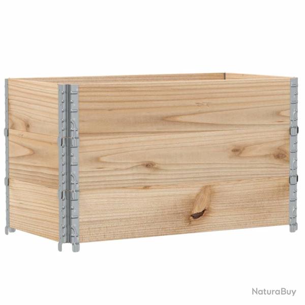 Jardini�re bac lit sur�lev� plantes fleurs terrasse jardin 100 x 50 cm bois de pin massif marron 02