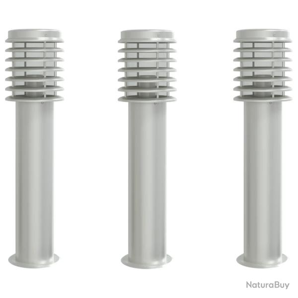 Lampadaires d'ext�rieur 3 pcs argent� 60 cm acier inoxydable Argent 02_0042559