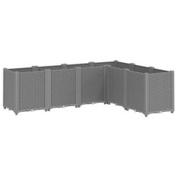 Jardini&egrave;re bac lit sur&eacute;lev&eacute; plantes fleurs terrasse jardin clair 160 x 120 x 53 cm polypropyl&egrave;ne gr