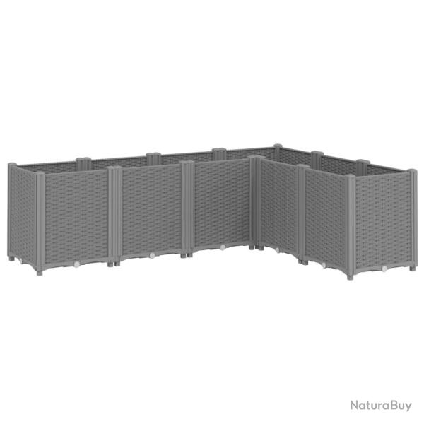 Jardini�re bac lit sur�lev� plantes fleurs terrasse jardin clair 160 x 120 x 53 cm polypropyl�ne gr