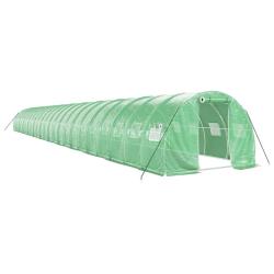 Serre tente abri plante fleur l&eacute;gumes avec cadre en acier 72 m&sup2; 24 x 3 x 2 m vert 02_0044628