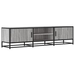 Meuble TV industriel avec grand rangement salon chambre 160 x 35 x 41 cm en bois d'ing&eacute;nierie gris