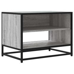 Meuble TV industriel avec grand rangement 61 x 40 x 46 cm style contemporain en bois d'ing&eacute;nierie g