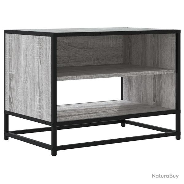 Meuble TV industriel avec grand rangement 61 x 40 x 46 cm style contemporain en bois d'ing�nierie g
