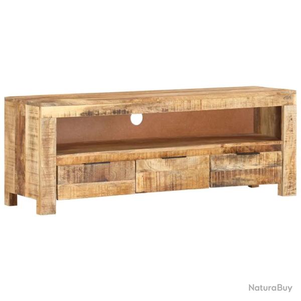 Meuble TV design classique rangement 110 x 30 x 40 cm en bois de manguier brut 02_0046955