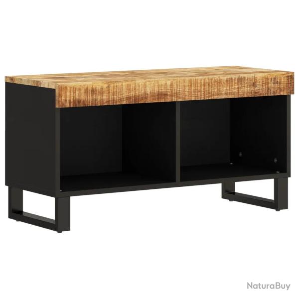 Meuble TV industriel avec rangement spacieux 85 x 33 x 43 cm en bois massif de manguier naturel 02_