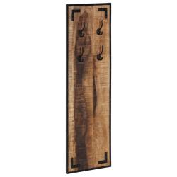 Porte-manteau mural d&eacute;coratif design scandinave 35 x 8 x 110 cm avec 4 crochets en bois de manguier
