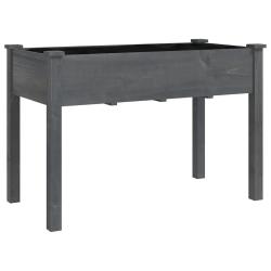 Jardini&egrave;re avec doublure pratique tendance jardin ext&eacute;rieur 118 x 59 x 76 cm en bois massif gris 02