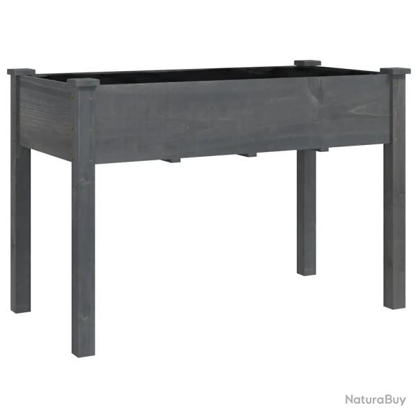Jardini�re avec doublure pratique tendance jardin ext�rieur 118 x 59 x 76 cm en bois massif gris 02