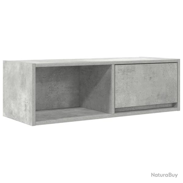 Meuble TV mural peu encombrant avec grand espace de rangement 80 x 31 x 25 cm en bois d'ing�nierie