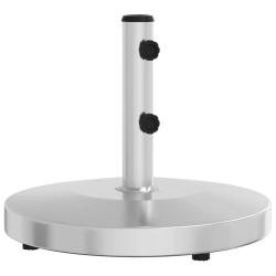 Base de parasol ronde stable avec adaptateurs 48 x 41 cm fixation facile en acier inoxydable argent