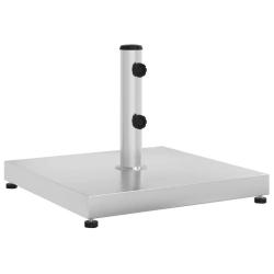 Base de parasol solide et stable avec adaptateurs 49,5 x 49,5 x 38 cm en acier inoxydable argent&eacute; 0