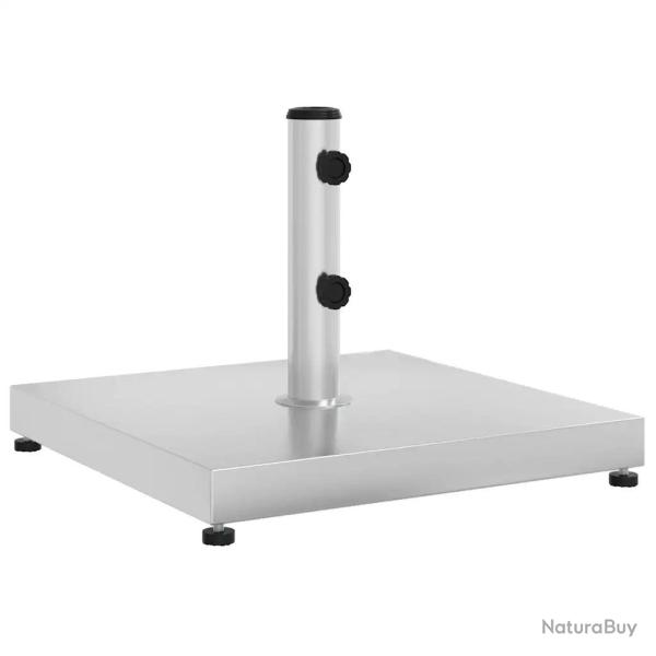 Base de parasol solide et stable avec adaptateurs 49,5 x 49,5 x 38 cm en acier inoxydable argent� 0