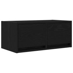 Meuble TV murale compact 60 x 31 x 25 cm rangement pratique design moderne en bois d'ing&eacute;nierie noi