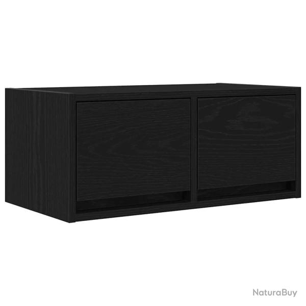 Meuble TV murale compact 60 x 31 x 25 cm rangement pratique design moderne en bois d'ing�nierie noi