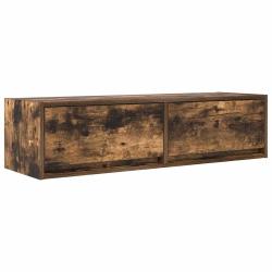Meuble TV mural moderne minimaliste 100 x 31 x 25.5 cm avec rangement pratique en bois d'ing&eacute;nierie
