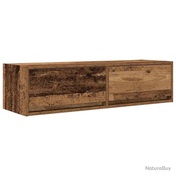 Meuble TV mural moderne minimaliste rangement 100 x 31 x 25.5 cm en bois d'ing�nierie bois ancien 0