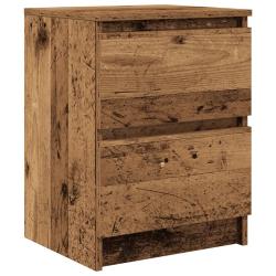 Meuble TV polyvalent avec 2 tiroirs 40 x 35 x 54 cm en bois d'ing&eacute;nierie vieux bois 02_0051724