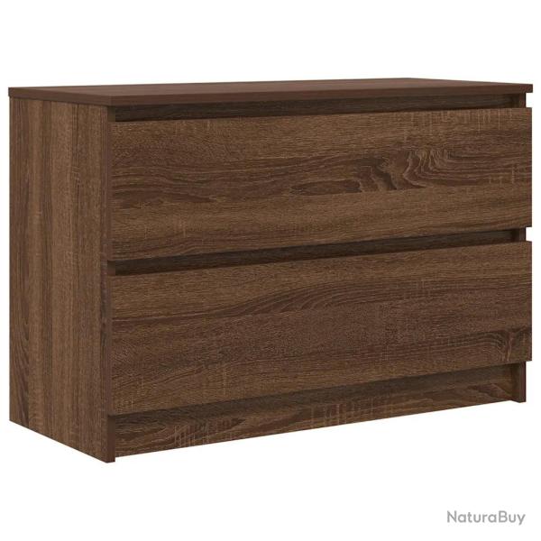 Meuble TV avec rangements modernes style contemporain 80 x 35 x 54 cm en bois d'ing�nierie ch�ne ma