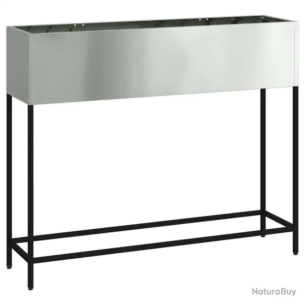 Bac de jardin sur�lev� moderne 100 x 26 x 82 cm facile � nettoyer design contemporain en acier galv