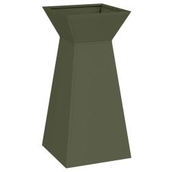 Jardini&egrave;re &agrave; pilier moderne d&eacute;coration jardin 35 x 35 x 73 cm en mat&eacute;riaux durables olive 02_0052402