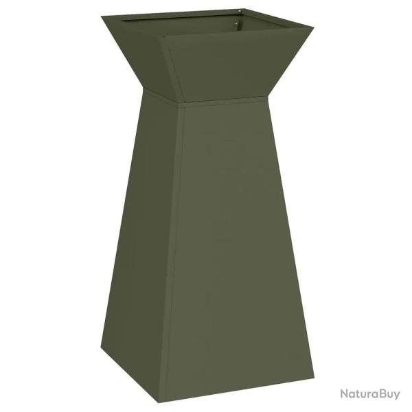 Jardini�re � pilier moderne d�coration jardin 35 x 35 x 73 cm en mat�riaux durables olive 02_0052402