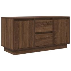 Meuble TV contemporain pratique 100 x 41 x 50 cm grand espace de rangement avec lumi&egrave;res LED en boi