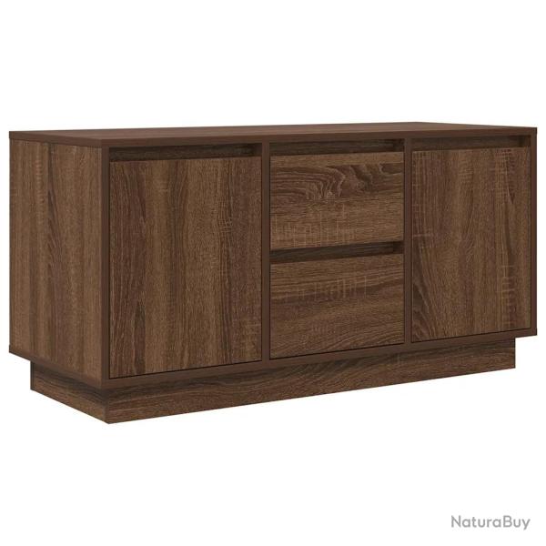 Meuble TV contemporain pratique 100 x 41 x 50 cm grand espace de rangement avec lumi�res LED en boi