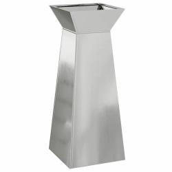 Jardini&egrave;re &agrave; pilier moderne durable ext&eacute;rieur 40 x 40 x 100 cm en mat&eacute;riau argent 02_0052420