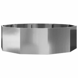 Jardini&egrave;re ronde moderne de jardin ext&eacute;rieur 120 x 120 x 35 cm facile &agrave; d&eacute;placer en acier galvanis&eacute;