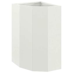 Jardini&egrave;re d'angle moderne 30 x 30 x 50 cm pour ext&eacute;rieur au design &eacute;pur&eacute; en acier blanc 02_0052916