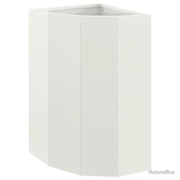 Jardini�re d'angle moderne 30 x 30 x 50 cm pour ext�rieur au design �pur� en acier blanc 02_0052916