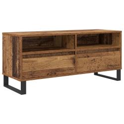 Meuble TV rectangulaire moderne avec tiroir et &eacute;tag&egrave;re 100 x 34,5 x 44,5 cm en bois ancien 02_00527