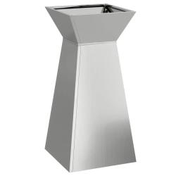 Jardini&egrave;re &agrave; pilier durable ext&eacute;rieure jardin terrasse 35 x 35 x 73 cm en mat&eacute;riaux argent 02_00524