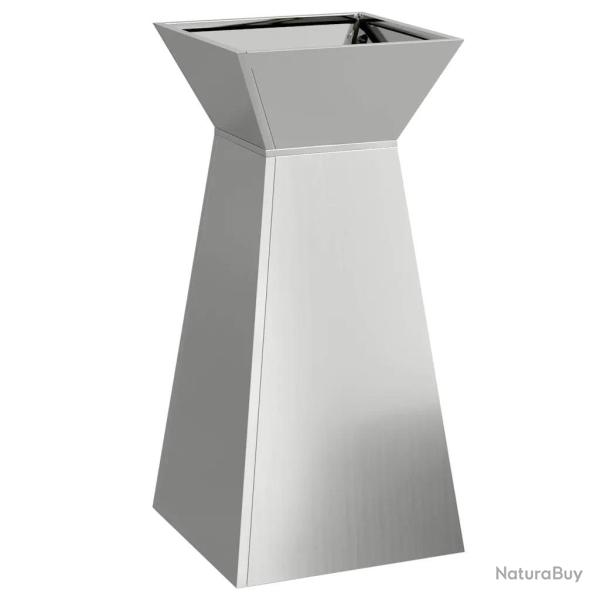 Jardini�re � pilier durable ext�rieure jardin terrasse 35 x 35 x 73 cm en mat�riaux argent 02_00524