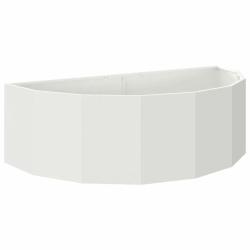 Jardini&egrave;re demi-ronde moderne ext&eacute;rieur 120 x 60 x 35 cm design chic en acier blanc 02_0052923
