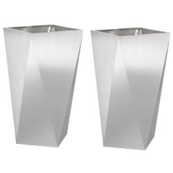 Lot de 2 jardini&egrave;res modernes 40 x 40 x 75 cm pour ext&eacute;rieur jardin terrasse en acier inoxydable ar
